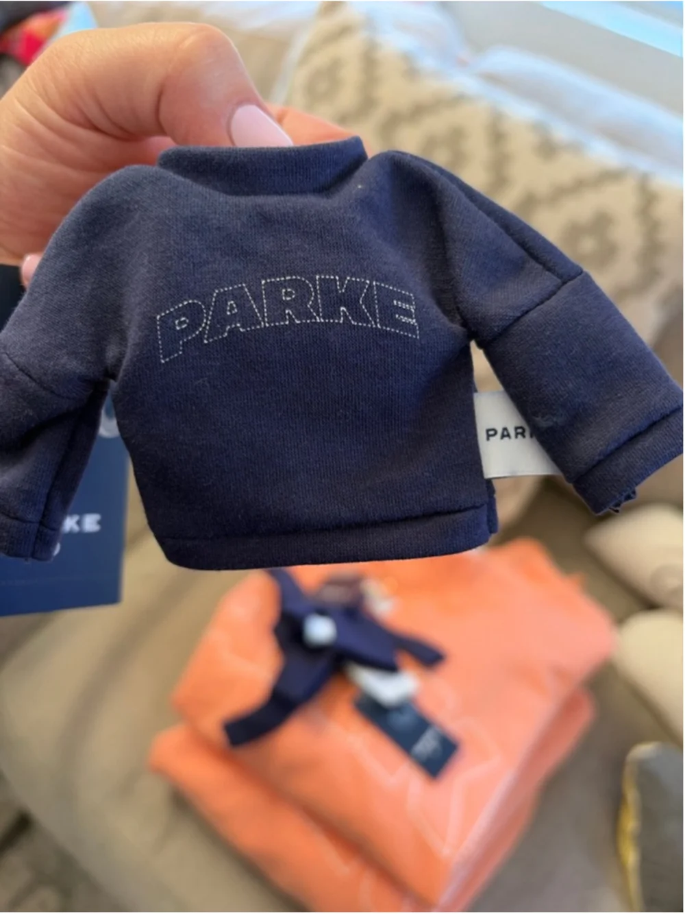 PARKE x Target Navy White Mini‎ Sweatshirt Keychain One Size